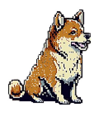 köpek shiba inu piksel resim çizimi üretir.