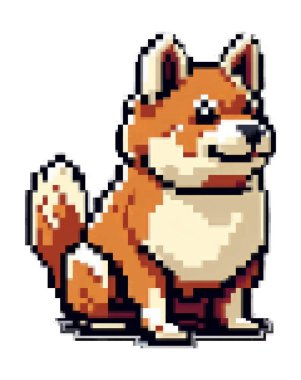 köpek shiba inu piksel resim çizimi üretir.