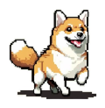 köpek shiba inu piksel resim çizimi üretir.