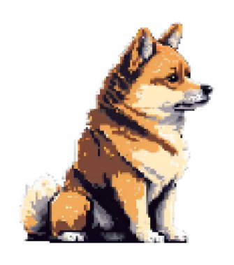 köpek shiba inu piksel resim çizimi üretir.