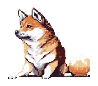 köpek shiba inu piksel resim çizimi üretir.