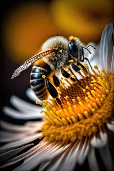 bee pollinating illustration design art..