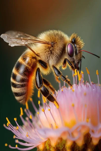 bee pollinating illustration design art.