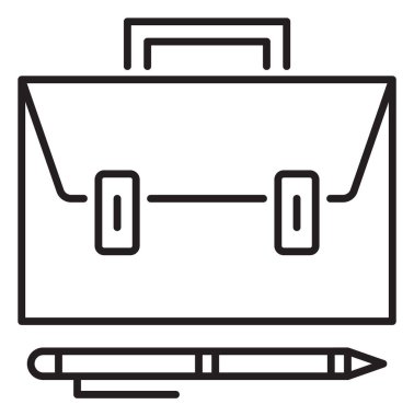 Bilgi teknolojisi kalem, evrak çantası vektör illüstrasyonu.