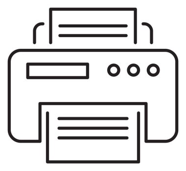 Bilgi teknolojisi yazıcı vektör illüstrasyonu.