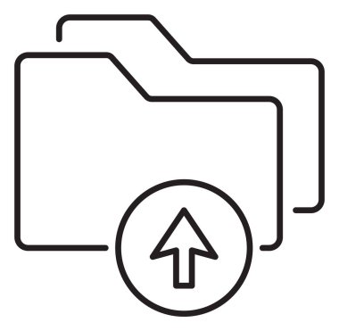 Bilgi teknolojisi dizinleri, ok, vektör simgesi resimlemesi yükle.