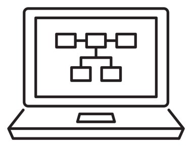 Proje yönetimi dizüstü, proje planı vektör illüstrasyonu.