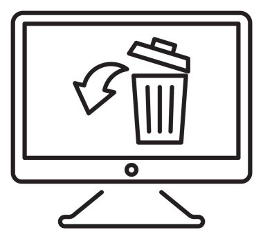 Proje yönetim monitörü, sepet, ok, vektör simgesini yeniden yükle.