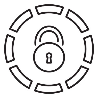 Proje yönetimi kilidi, güvenli veri vektör illüstrasyonu.