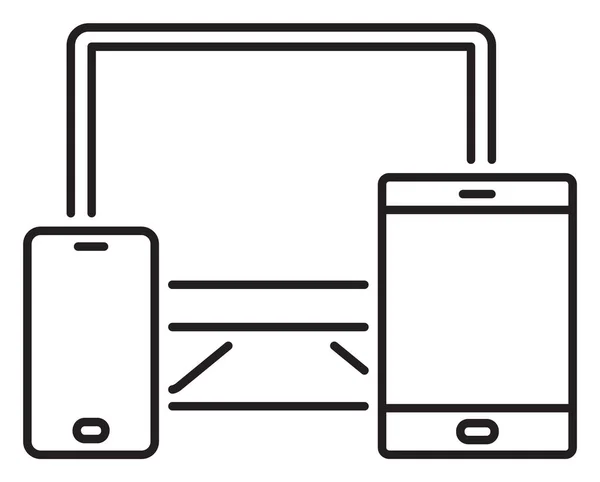 Τηλέφωνο Τεχνολογίας Πληροφοριών Tablet Υπολογιστής Responsive Εικονογράφηση Διανυσμάτων Σχεδιασμού — Διανυσματικό Αρχείο