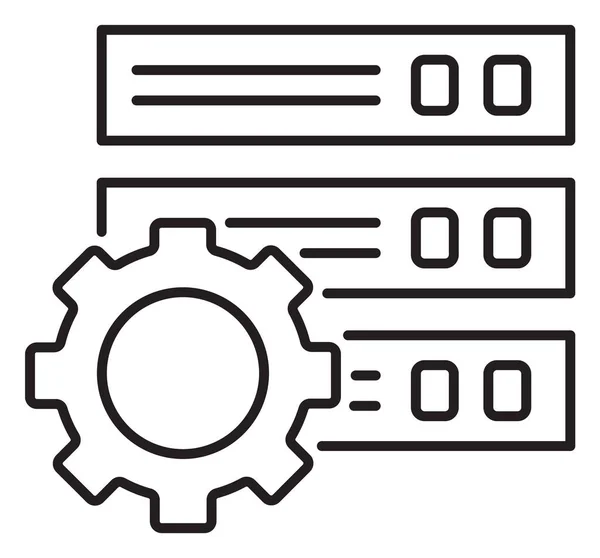 Equipo Tecnología Información Servidor Ilustración Icono Vector Base Datos — Vector de stock