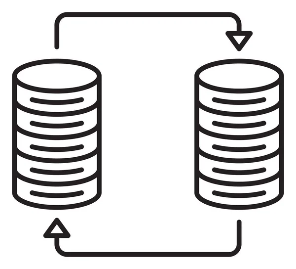Illustration Icône Vectorielle Stockage Serveur Technologie Information — Image vectorielle
