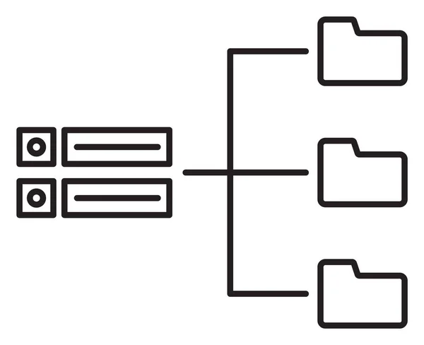 Теки Інформаційних Технологій Сервер Ілюстрація Векторних Значків Бази Даних — стоковий вектор