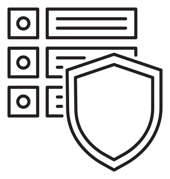 Information Technology Shield Server Control Vector Icon Illustration — Stock Vector