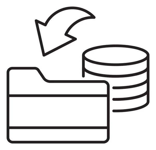 Carpeta Administración Proyectos Flecha Ilustración Icono Vector Almacenamiento Datos — Vector de stock