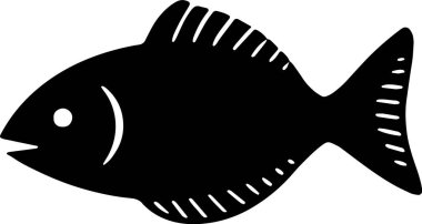 Temiz ve zarif bir balık silueti şeffaf bir arkaplanda zarifçe yüzüyor..