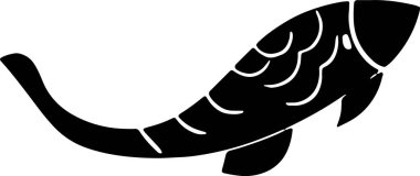 Şeffaf bir zemin üzerinde yüzen bir balığın silueti, zarif bir şekilde suda süzülüyor..