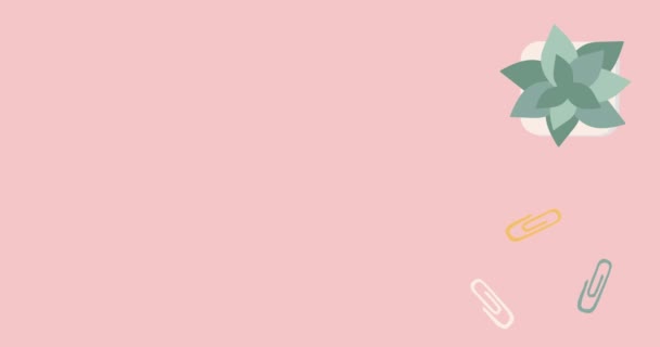Документ Чеклист Анимированными Галочками Видео Анимация Розовом Фоне — стоковое видео
