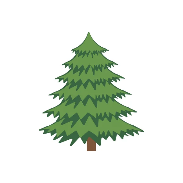 Creen Weihnachtsbaum Auf Weißem Hintergrund Vektorillustration Ansicht Von Oben — Stockvektor