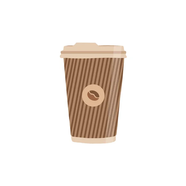 Koffie Cup Vector Koffiecup Geïsoleerd Witte Achtergrond Bovenaanzicht — Stockvector