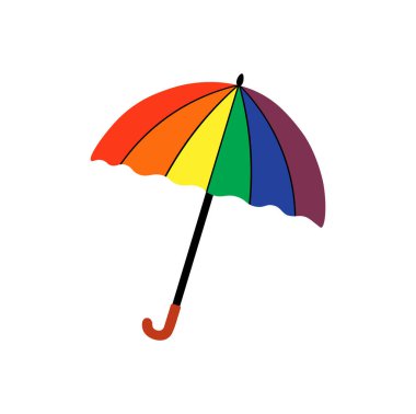 Gökkuşağı Şemsiyesi LGBT Hakları Sembol Vektör İllüstrasyonu. Üst görünüm