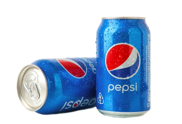 Mykolaiv Ucrânia Maio 2023 Pepsi Bebe Uma Lata Com Gotas — Fotografia de Stock