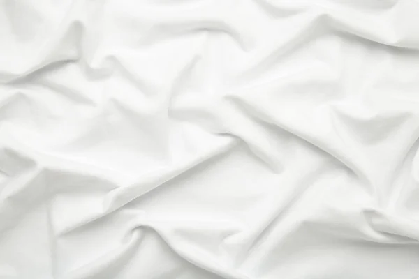 Fond Tissu Blanc Abstrait Avec Des Vagues Douces Vue Dessus — Photo