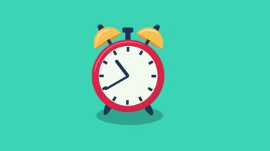 Alarm saati arkaplanda düz canlandırılmış simge