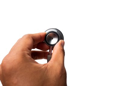 Stetoskop resmi, tıbbi bir cihaz, ya da izole edilmiş bir hayvan ya da insan vücudunun iç seslerini dinlemek için.