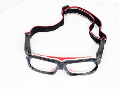 Flat lay shoot of a black sport sunglasses