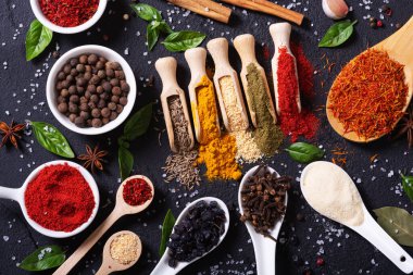 Baharat karışımı. Hint yemeği geçmişi. Üst görünüm