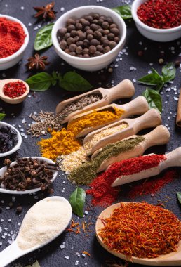 Baharat karışımı. Hint yemeği geçmişi. Üst görünüm