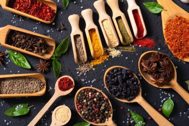 Baharat karışımı. Hint yemeği geçmişi. Üst görünüm