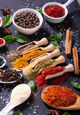 Baharat karışımı. Hint yemeği geçmişi. Üst görünüm