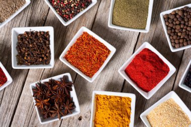 Baharat karışımı. Hint yemeği geçmişi. Üst görünüm