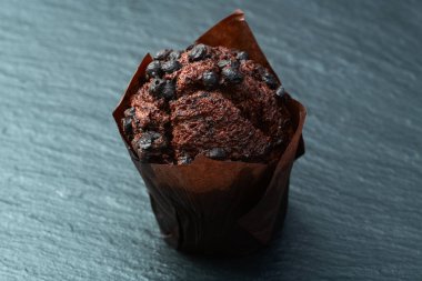Tatlı çikolatalı kek (cupcake). En iyi görüntü fotoğrafçılığı