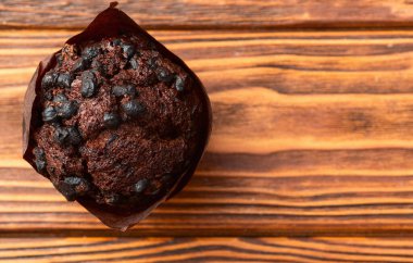 Tatlı çikolatalı kek (cupcake). En iyi görüntü fotoğrafçılığı