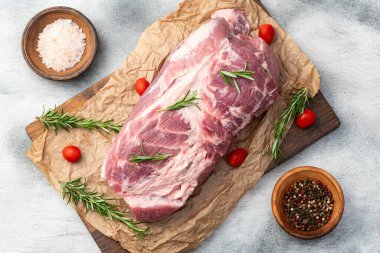 Çiğ domuz eti. En iyi görüntü fotoğrafçılığı