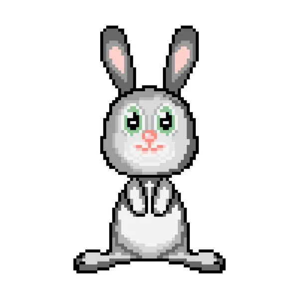 Pixel Rabbit 입니다 Pixel Icon 카토온 은아름다운 — 스톡 벡터