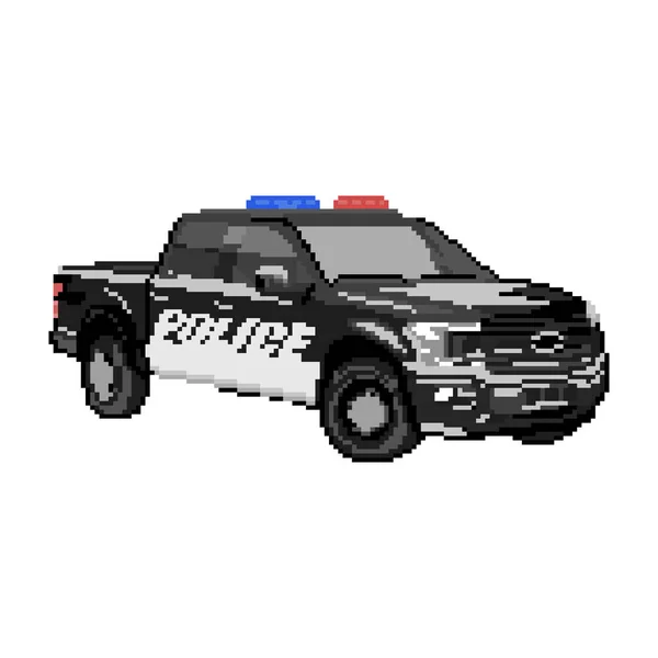 Pixel Police Car Pixel Car Krabička Pix Icon — Stockový vektor