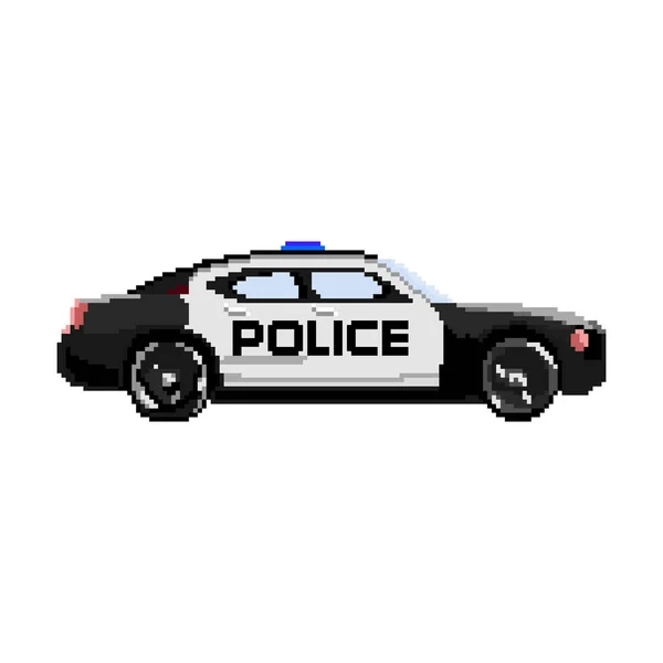 Полицейская Машина Пикселя Pixel Car Pix Cartoon Icon — стоковый вектор