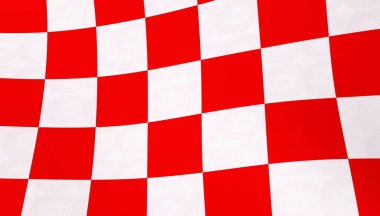 Hırvat kırmızı ve beyaz çek panosuna bayrak sallayarak yaklaşın 