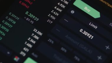 Stock exchange market or trading graph on LED display , financial investment and economy trends concept