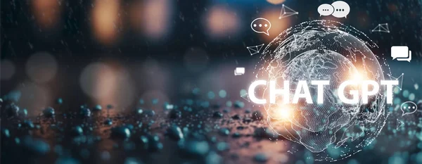 System Artificial intelligence chatbot , Graphic global ChatGPT Chat Bot AI , Technology smart robot Ai Chat GPT application software , robot application Chat GPT