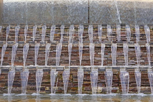 Donker Granieten Tegels Muur Van Water Decoratieve Watervallen Fontein Koeweit — Stockfoto
