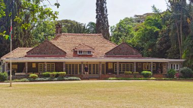 Nairobi, Kenya - 10 Temmuz 2017: Karen Blixen evi ve Kenya, Nairobi yakınlarındaki tarihi müze.