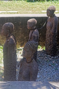 Zanzibar, Tanzanya - 18 Temmuz 2017: Zanzibar, Tanzanya 'daki Afrika köle anıtı.