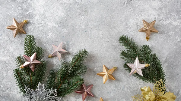 クリスマスの装飾星トップビュー休日のコンセプトコピースペース — ストック写真