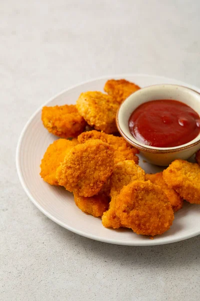 Close Chicken Nuggets Dip Light Surface — Stock Photo, Image