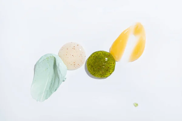 Pilling Creamy Smears Scrub Cream Gel Particles Concept Body Care — Stock Photo, Image